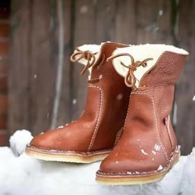 Bottes en cuir rouge chic