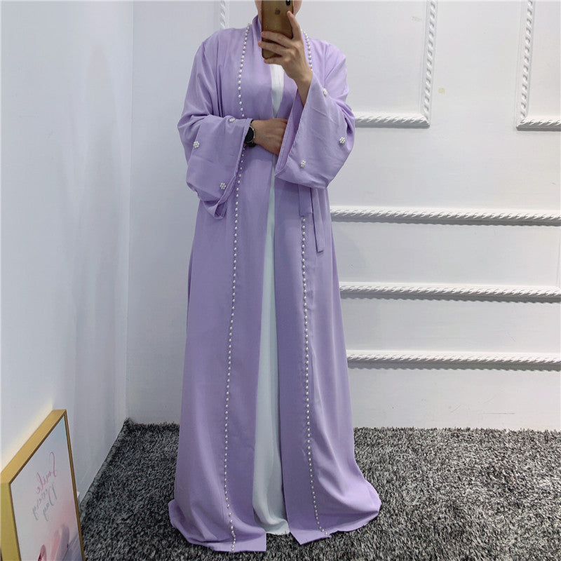 Kimono Femme Élégant à Ceinture et Broderies