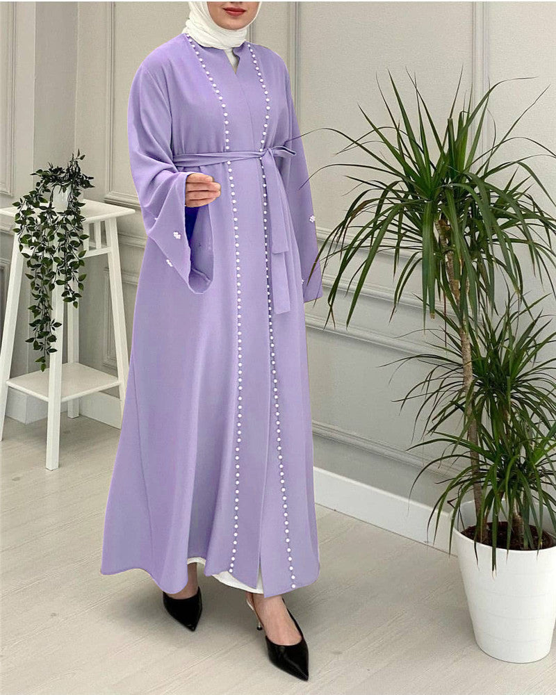 Kimono Femme Élégant à Ceinture et Broderies