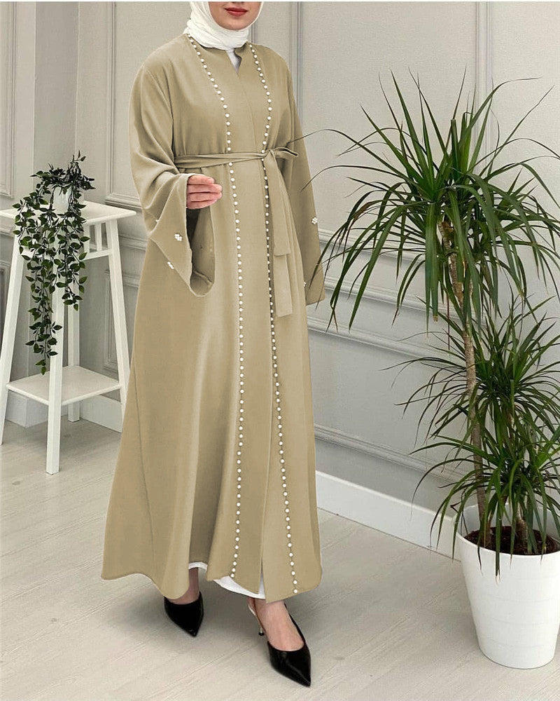 Kimono Femme Élégant à Ceinture et Broderies