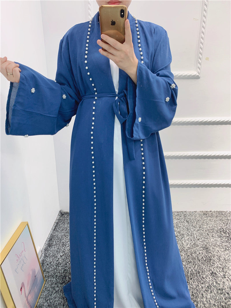 Kimono Femme Élégant à Ceinture et Broderies