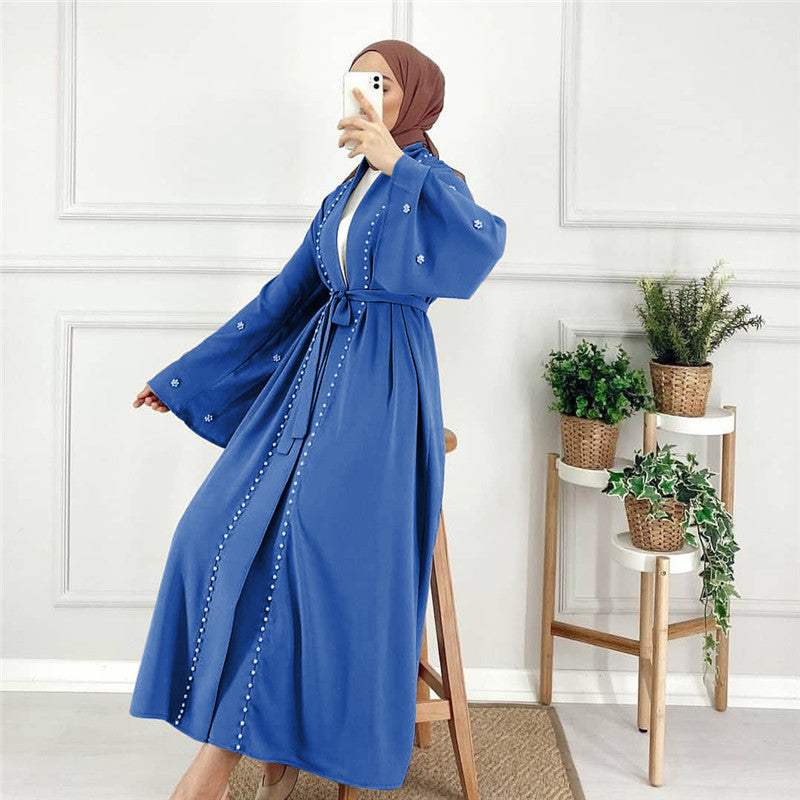 Kimono Femme Élégant à Ceinture et Broderies