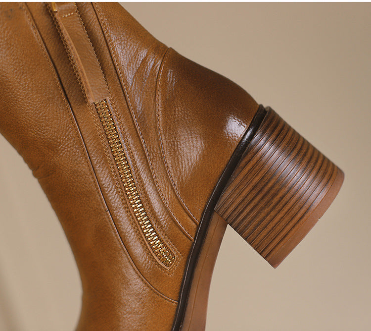 Bottines chic à talon épais