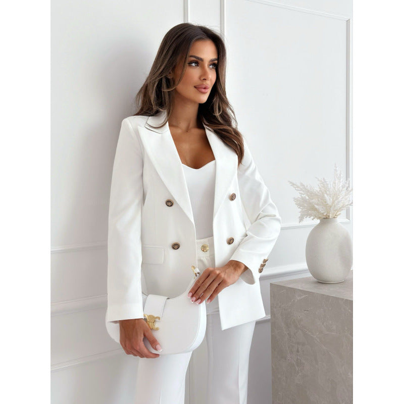Manteau Femme Chic à Double Boutonnage
