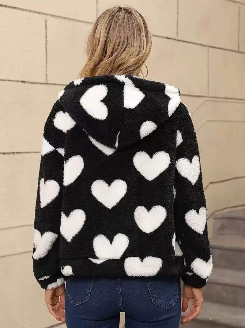 Veste Femme à Capuche en Peluche Double-Face