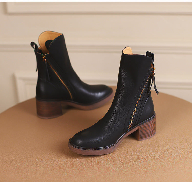 Bottines chic à talon épais
