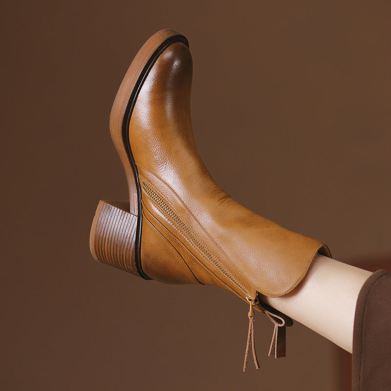 Bottines chic à talon épais