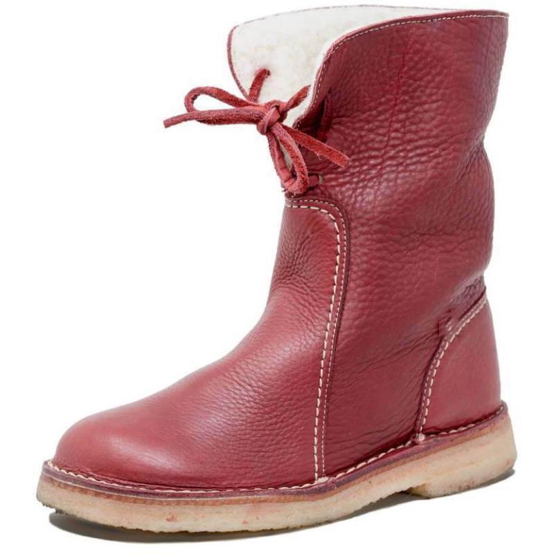 Bottes en cuir rouge chic