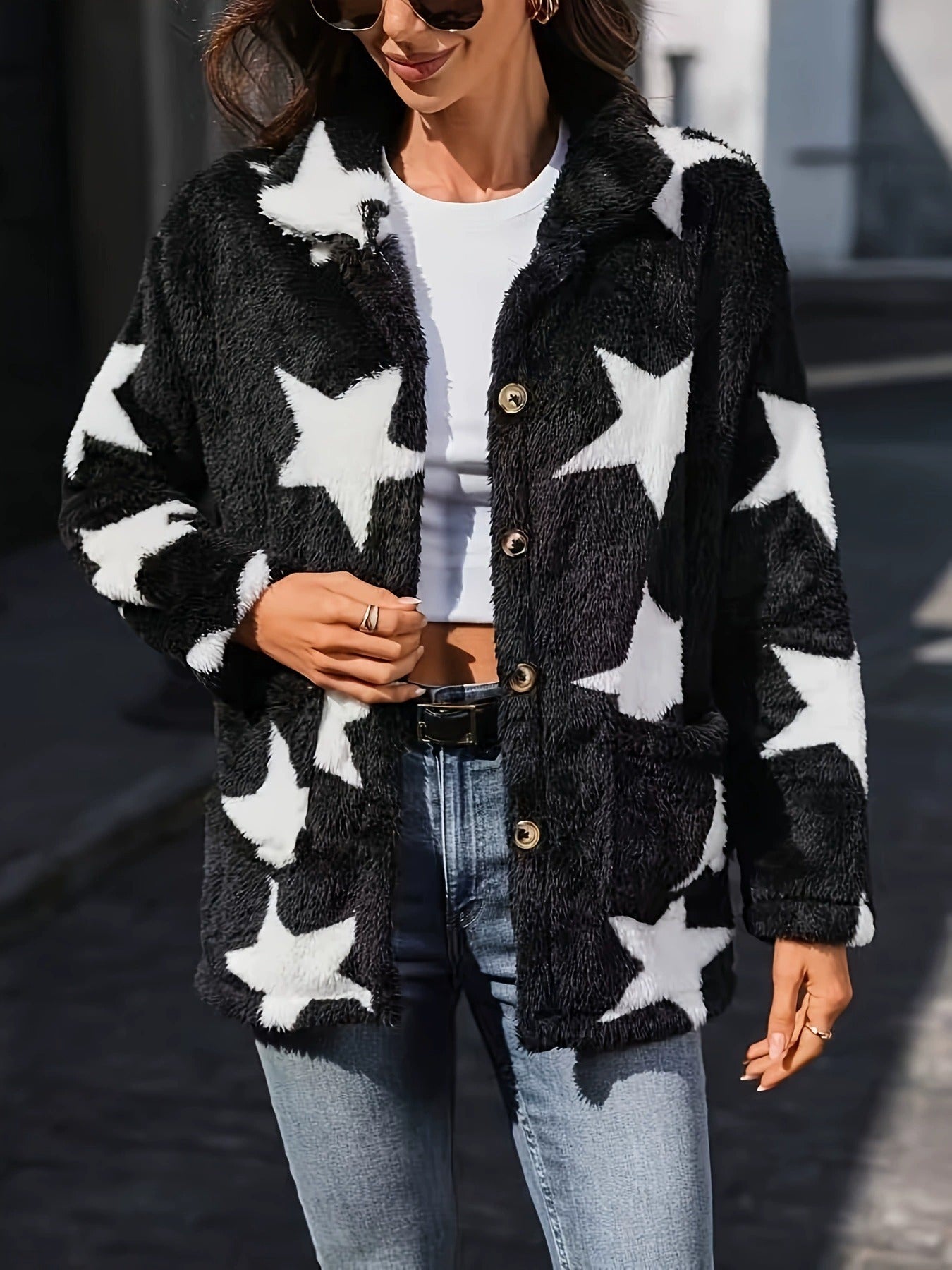 Manteau peluche double-face