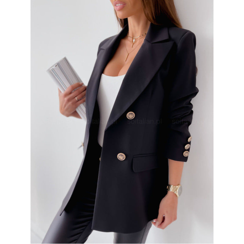 Manteau Femme Chic à Double Boutonnage
