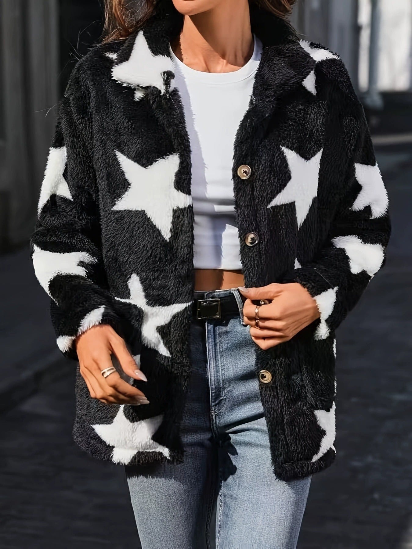 Manteau peluche double-face