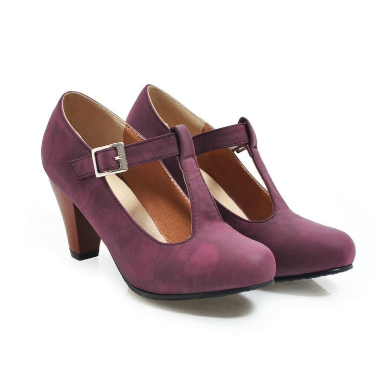 Chaussures Femme à Bride T avec Boucle – Printemps & Automne