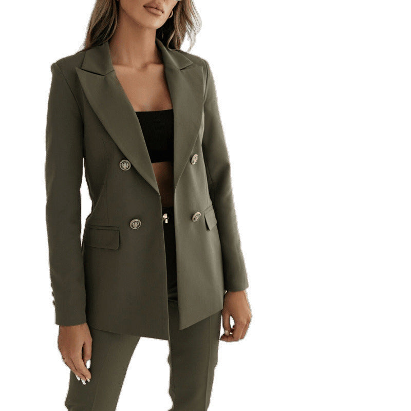 Manteau Femme Chic à Double Boutonnage