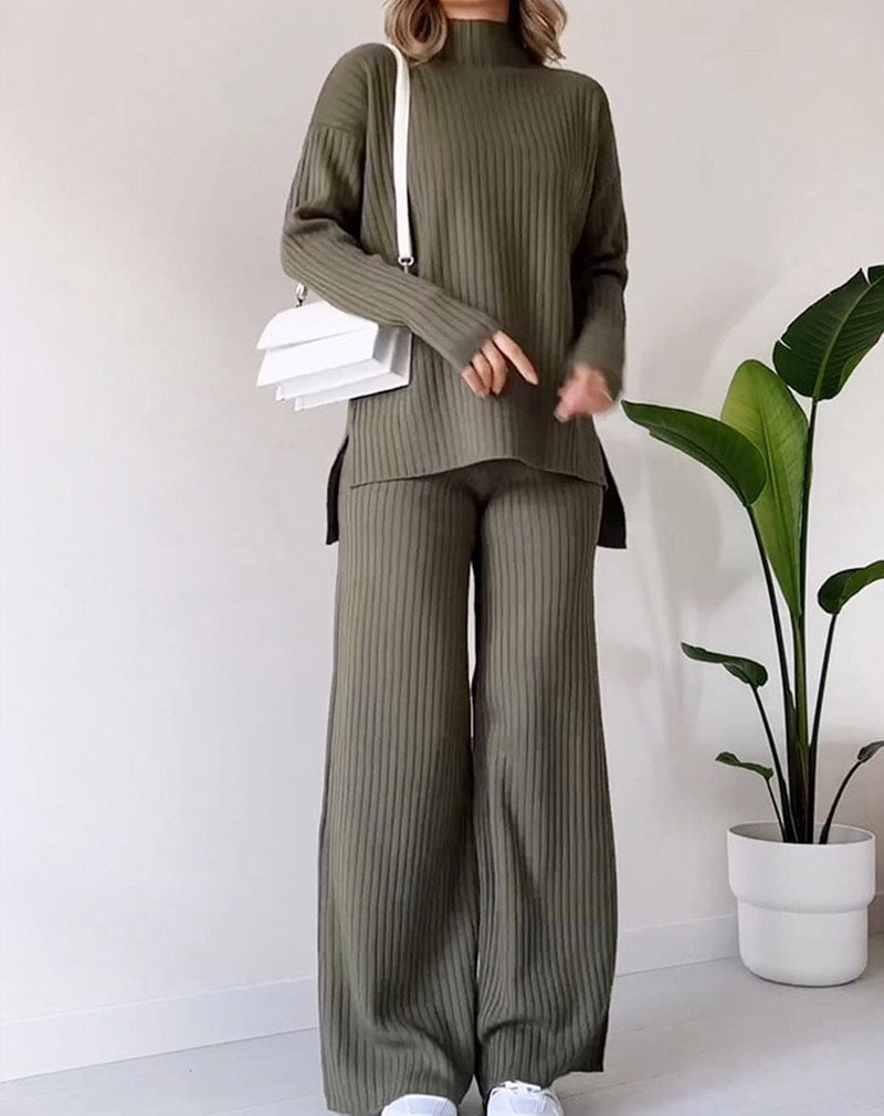 Ensemble tricoté col roulé chic