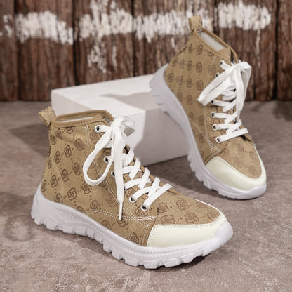Bottes Femme à Lacets Imprimé Rose