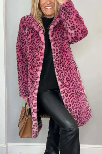 Manteau Mi-long Léopard