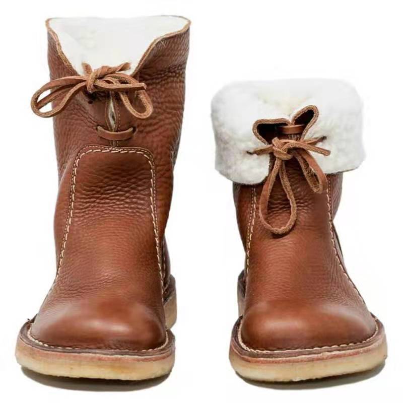 Bottes en cuir rouge chic