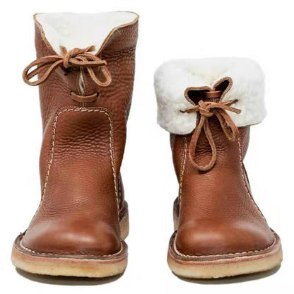 Bottes en cuir rouge chic