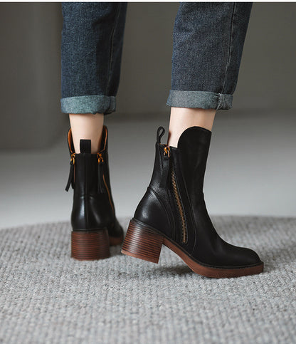 Bottines chic à talon épais