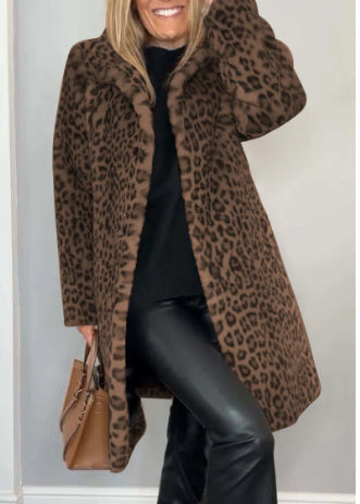 Manteau Mi-long Léopard