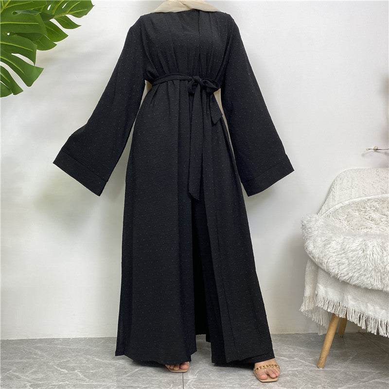 Ensemble féminin fluide 3 pièces avec cape élégante