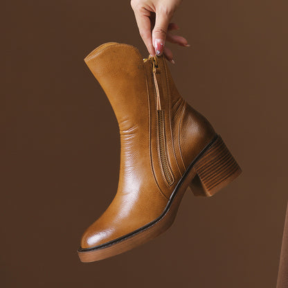 Bottines chic à talon épais