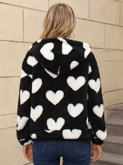 Veste Femme à Capuche en Peluche Double-Face