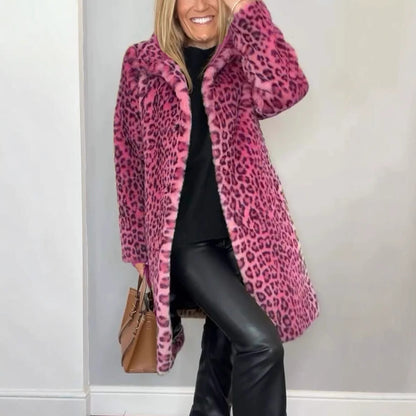 Manteau Mi-long Léopard