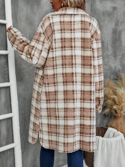 Manteau Femme Long à Carreaux