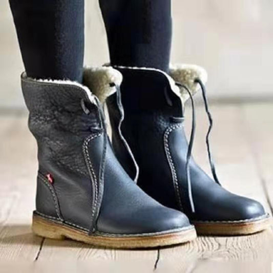 Bottes en cuir rouge chic