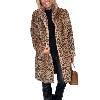 Manteau Mi-long Léopard
