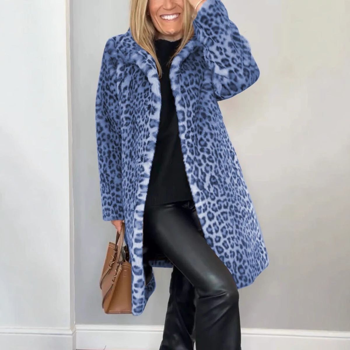 Manteau Mi-long Léopard