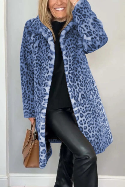 Manteau Mi-long Léopard