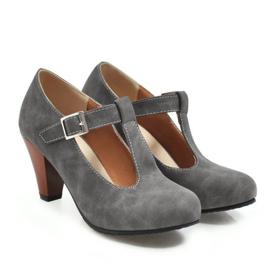 Chaussures Femme à Bride T avec Boucle – Printemps & Automne
