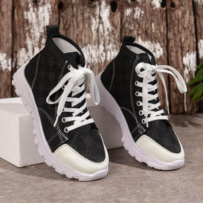 Bottes Femme à Lacets Imprimé Rose