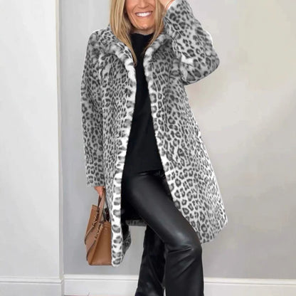 Manteau Mi-long Léopard