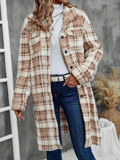 Manteau Femme Long à Carreaux